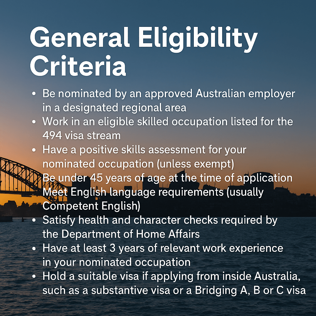 494 visa australia requirements
